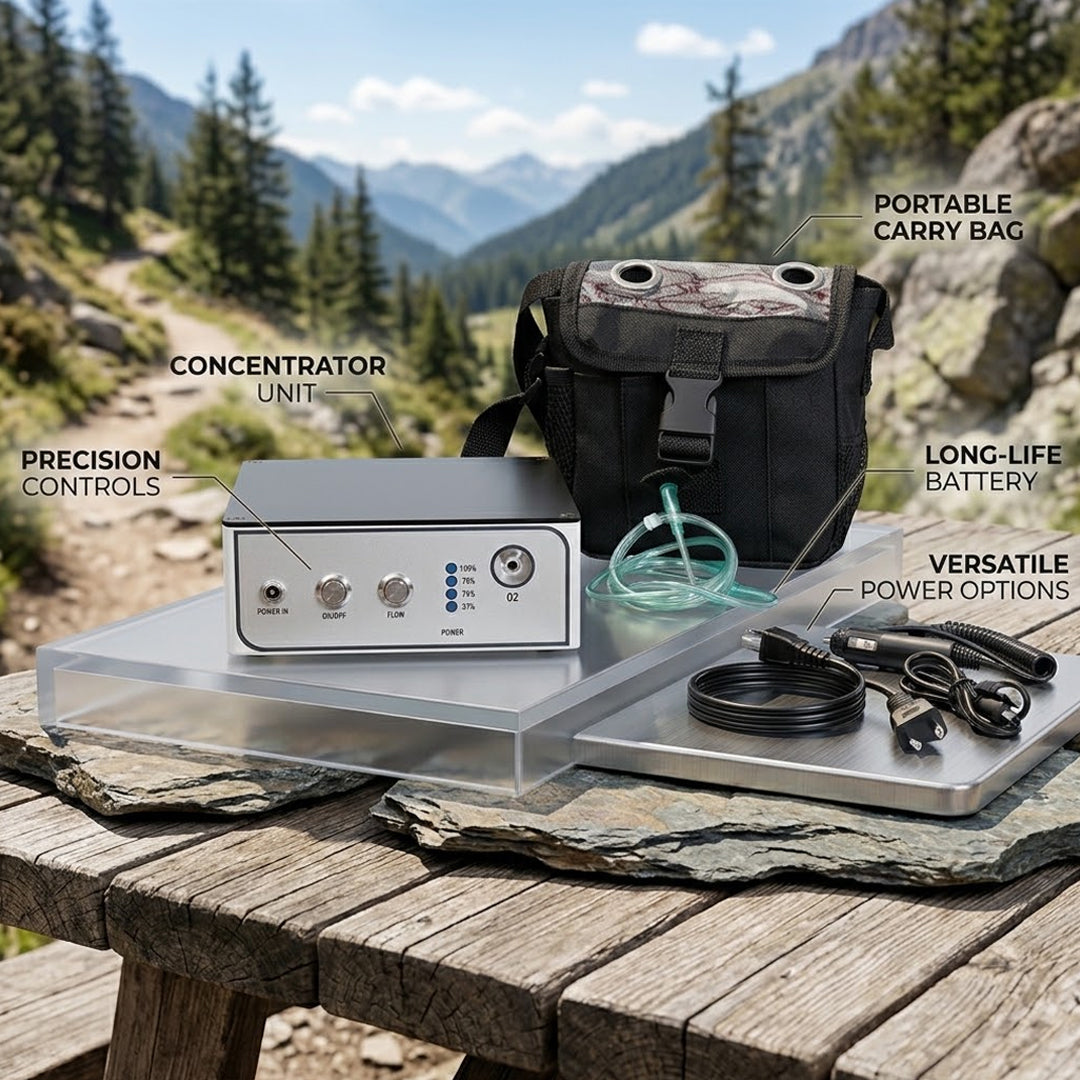 Lightweight Portable Oxygen Companion for Altitude & Travel